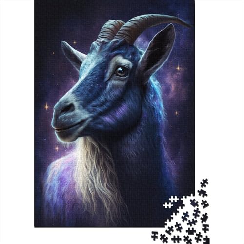 Galaxy Goat Space 1000-teiliges Puzzle für Erwachsene, Denksportaufgaben für Erwachsene, ungewöhnliche Puzzles für Erwachsene für Erwachsene Kinder, 1000 Teile (38 x 26 cm) von POLIUAWS