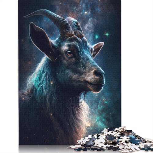 Galaxy Goat Space Puzzles für Erwachsene ab 18 Jahren, Lernspiele, Puzzle für Erwachsene und Kinder, 1000 Teile (75 x 50 cm) von POLIUAWS