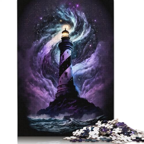 Galaxy Lighthouse Puzzle für Erwachsene, 1000 Teile, herausfordernde Familienspiele, Denkspiele für Kinder ab 12 Jahren, 1000 Teile (75 x 50 cm) von POLIUAWS