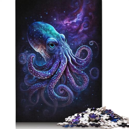 Galaxy Octopus 1000-teiliges Puzzle für Erwachsene, 100% Recyclingpapier, schwierige Puzzles für Kinder, 1000 Stück (75 x 50 cm) von POLIUAWS