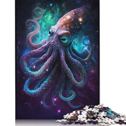 Galaxy Octopus Puzzle für Erwachsene, kreative Spiele, Puzzle, Kinder, 1000 Teile (75 x 50 cm) von POLIUAWS