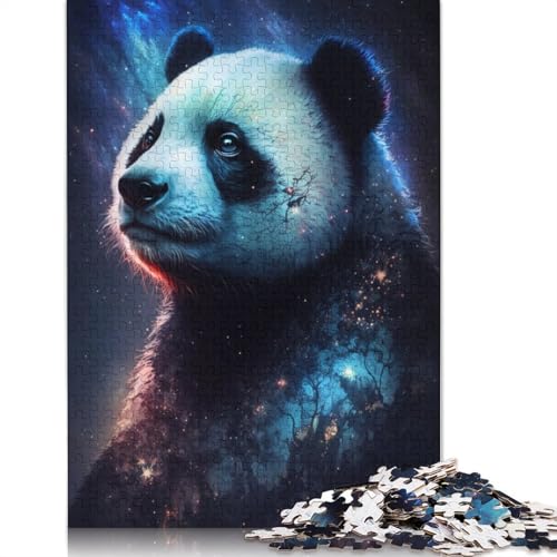 Galaxy Panda Puzzle für Erwachsene, 100% Recyclingpapier, 1000 Teile, Puzzles für Erwachsene für Kinder, 1000 Teile (75 x 50 cm) von POLIUAWS