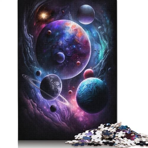 Galaxy Planets 1000 Puzzles für Erwachsene, Stressabbau, Puzzlespiele für Erwachsene, 1000 Teile (75 x 50 cm) von POLIUAWS