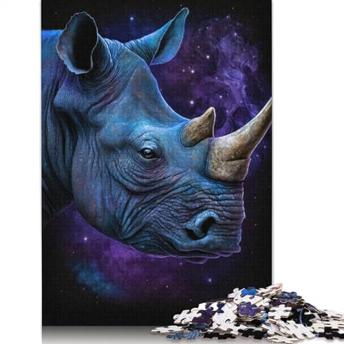 Galaxy Rhinoceros Puzzle, Denksportaufgabe, 100% recycelter Karton, Puzzle für Kinder und Erwachsene ab 12 Jahren, 1000 Teile (38 x 26 cm) von POLIUAWS