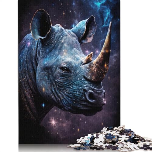 Galaxy Rhinoceros Puzzle, Denksportaufgabe, 100% recycelter Karton, Puzzle für Kinder und Erwachsene ab 12 Jahren, 1000 Teile (75 x 50 cm) von POLIUAWS