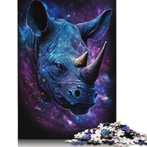 Galaxy Rhinoceros Puzzle, Denksportaufgabe, 100% recycelter Karton, Puzzle für Kinder und Erwachsene ab 12 Jahren, 1000 Teile (75 x 50 cm) von POLIUAWS
