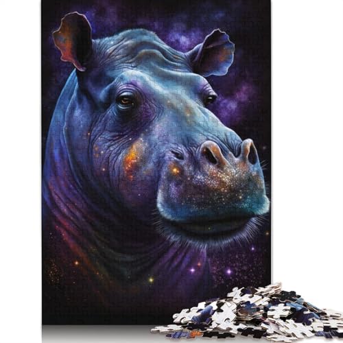 Galaxy Space Hippo Puzzle, Denksportaufgabe, 100% recycelter Karton, Puzzle für Kinder und Erwachsene ab 12 Jahren, 1000 Teile (38 x 26 cm) von POLIUAWS