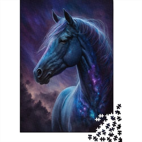 Galaxy Space Horse 1000-teiliges Puzzle für Erwachsene, Denksportaufgaben für Erwachsene, ungewöhnliche Puzzles für Erwachsene für Erwachsene Kinder, 1000 Teile (38 x 26 cm) von POLIUAWS