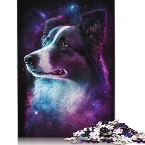 Galaxy Star Border Collie Puzzle, Dekompressionsspielzeug, rechteckiges Papierpuzzle für Kinder und Erwachsene ab 12 Jahren, 1000 Teile (75 x 50 cm) von POLIUAWS