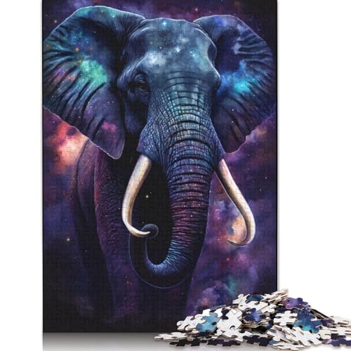 Galaxy Star Elephant Puzzle für Erwachsene, 1000 Teile, lustiges Denksport-Puzzle für Kinder ab 12 Jahren, 1000 Teile (75 x 50 cm) von POLIUAWS