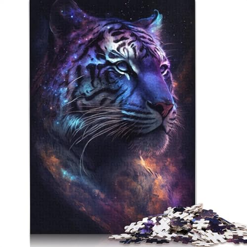 Galaxy Tiger Puzzle für Erwachsene, Premium-Puzzle aus 100% recyceltem Brett, schwierige Puzzles für Kinder ab 12 Jahren, 1000 Teile (75 x 50 cm) von POLIUAWS