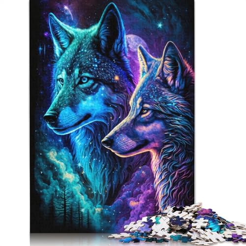 Galaxy Wolf Puzzle, kreative Spiele, 100% recycelter Karton, Puzzle für Erwachsene, 1000 Teile (75 x 50 cm) von POLIUAWS
