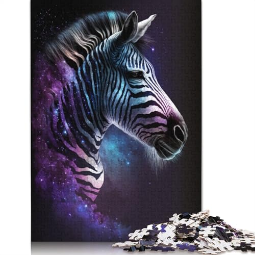 Galaxy Zebra Puzzle für Erwachsene, kreative Spiele, Puzzle, Kinder, 1000 Teile (75 x 50 cm) von POLIUAWS