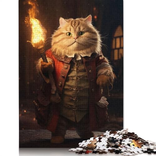 Gate Keeper Funny Cat Fire Puzzles 1000 Teile Schwer Puzzle Spielzeug Lernspiel Impossible Herausforderungsspielzeug Für Erwachsene Und Kinder Ab 12 Jahren 1000pcs (75x50cm) von POLIUAWS