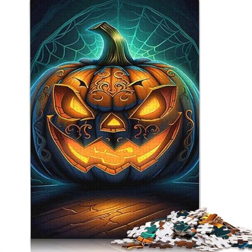 Geschnitztes Halloween-Kürbis-Puzzle, 1000 Teile, für Erwachsene, Stressabbau-Puzzle, Erwachsene, für Kinder, 1000 Stück (75 x 50 cm) von POLIUAWS