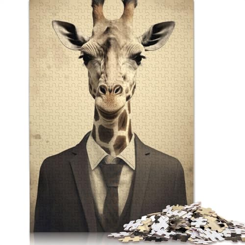 Giraffe im Anzug, 1000-teiliges Puzzle für Erwachsene | Familienspaß-Puzzles für Erwachsene, Geschenke, Denkspiele, 1000 Teile (75 x 50 cm) von POLIUAWS
