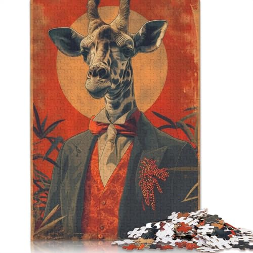 Giraffen-Tierkunst, 1000-teiliges Puzzle für Erwachsene | Familienspaß-Puzzles für Erwachsene, Geschenke, Denkspiele, 1000 Teile (75 x 50 cm) von POLIUAWS