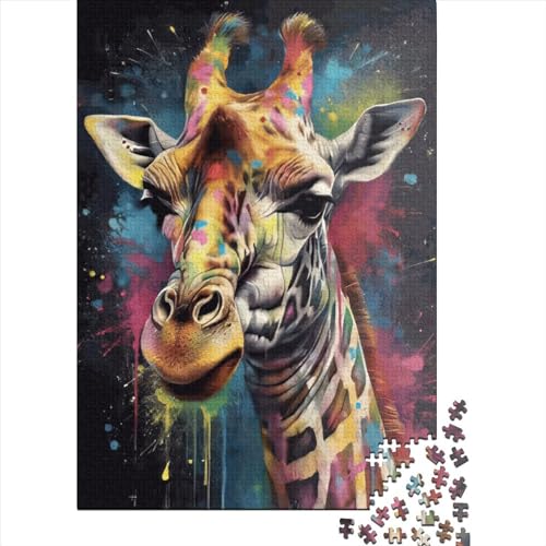 Giraffenpuzzle für Erwachsene und Jugendliche, Holzpuzzle, pädagogisches Spiel, Herausforderungsspielzeug, 1000 Teile (38 x 26 cm) von POLIUAWS