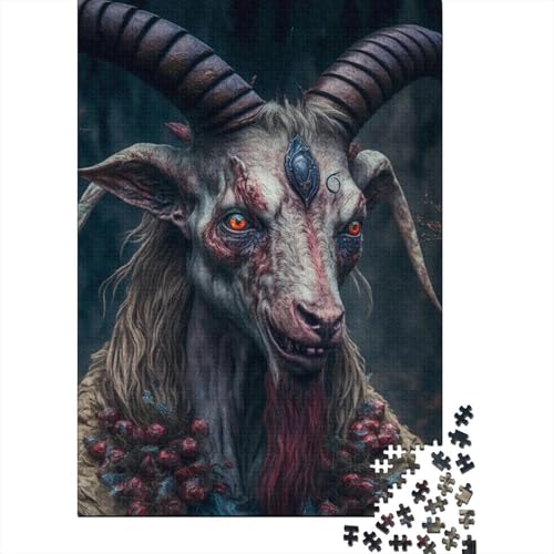 Goat Devil9 Puzzle für Erwachsene, 1000 Teile, Holzpuzzle für Erwachsene, Lernspiel, Herausforderung Spielzeug, 1000 Teile (75 x 50 cm) von POLIUAWS