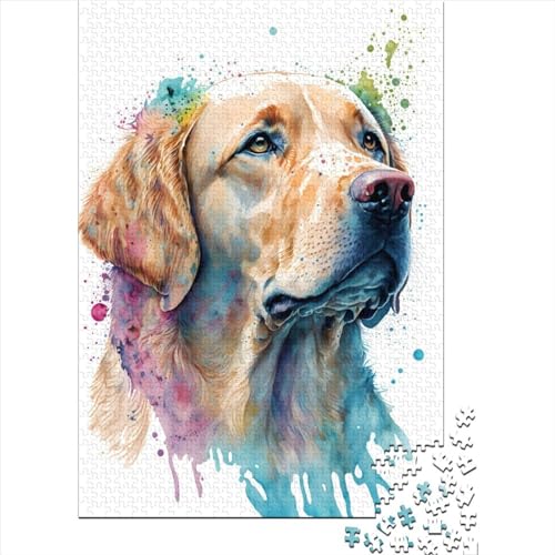 Golden Retriever 3 Puzzle für Erwachsene 1000 Teile Puzzle für Erwachsene und Jugendliche ab 12 Jahren Geschenke für Heiligabend 1000 Teile (38x26cm) von POLIUAWS
