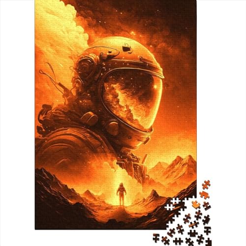 Goldene Astronauten 1000 Teile Papierpuzzle für Erwachsene und Jugendliche ab 12 Jahren, Weihnachtsgeschenke, 1000 Teile (38x26cm) von POLIUAWS