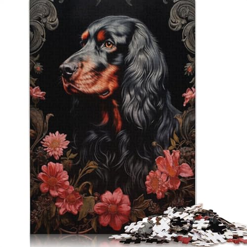 Gordon Setter Puzzle 1000-teilige Schwer Puzzle Spielzeug Pädagogisches Spiel Impossible Herausforderung Spielzeug Für Erwachsene Kinder 1000pcs (75x50cm) von POLIUAWS