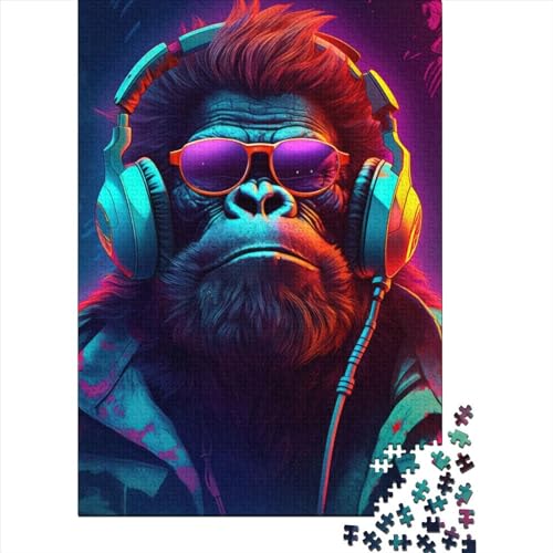 Gorilla Hop456 Puzzle 1000 Teile für Erwachsene, Halloween-Geschenk, Lernspielzeug, 1000 Teile (75 x 50 cm) von POLIUAWS