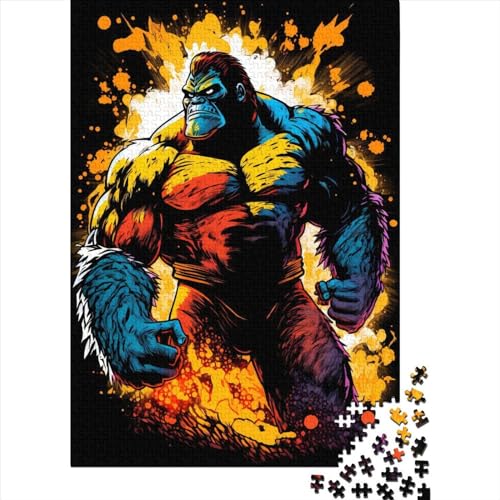 Gorilla Puzzle 1000 Teile für Erwachsene und Jugendliche, Kinderpuzzle, Lernspiel, Herausforderung, Spielzeug, 1000 Teile (75x50cm) von POLIUAWS
