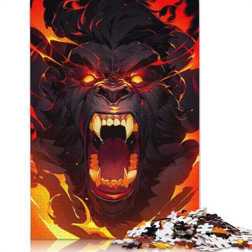 Gorilla Rage Puzzles 1000 Teile Schwer Puzzle Spielzeug Lernspiel Impossible Herausforderungsspielzeug Für Erwachsene Und Kinder in Bewährter 1000pcs (38x26cm) von POLIUAWS