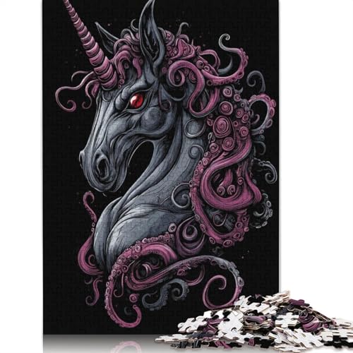 Gothic-Einhorn mit Tentakeln, Puzzles für Erwachsene, 1000 Teile, Puzzle für Teenager, Lernspiel, Herausforderung, Spielzeug, 1000 Teile (38 x 26 cm) von POLIUAWS