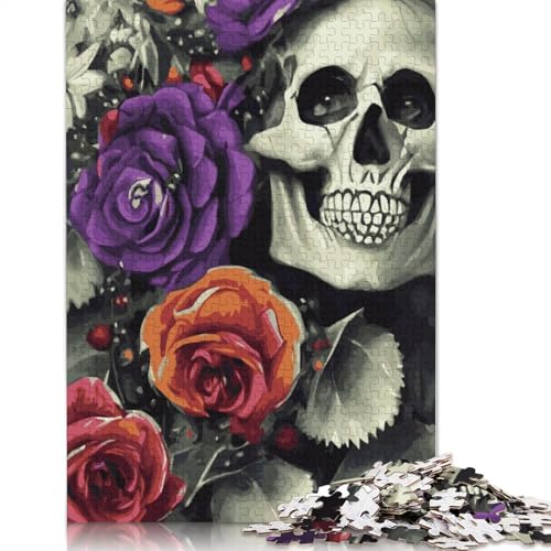 Gothic Skelett Puzzle 1000 Teile für Erwachsene und Jugendliche, Holzpuzzle für Familienspaß und Spielabende, 1000 Teile (75 x 50 cm) von POLIUAWS