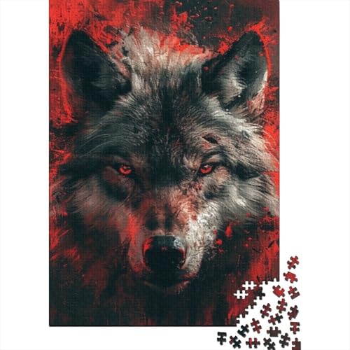 Graue Wölfe Puzzle 1000 Teile für Erwachsene, Holzpuzzle für Erwachsene und Jugendliche, 1000 Teile Puzzle für Erwachsene (75x50cm) von POLIUAWS