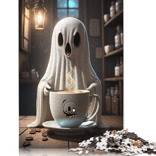 Halloween Geister Puzzle 1000 Teile Erwachsene Halloween Geister Puzzle Papier Geschenk für Erwachsene und Jugendliche, 1000 Teile Lernpuzzle (38x26cm) von POLIUAWS