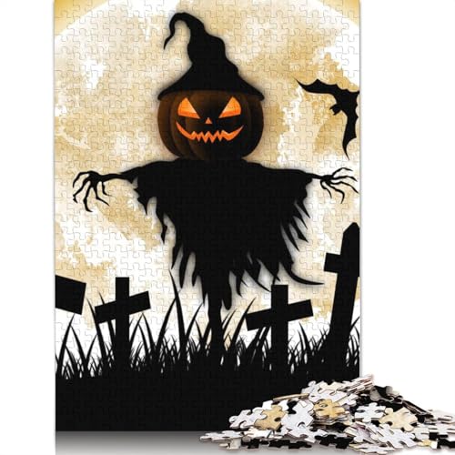Halloween Kürbis Erwachsene Puzzle Holzpuzzle für Teenager Geschenke Wohnkultur Puzzle Puzzle 1000 Teile (75x50cm) von POLIUAWS