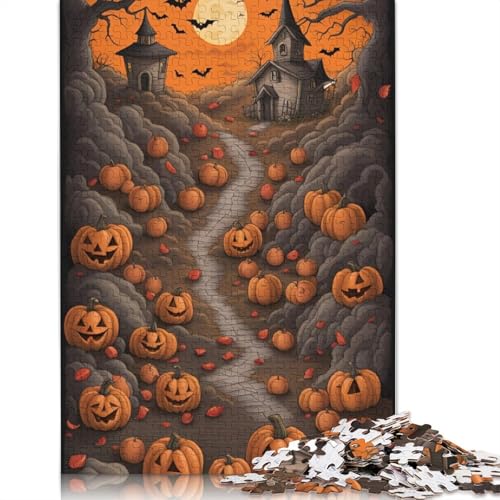Halloween-Kürbis-Papierpuzzle, 1000 Teile für Erwachsene, pädagogisches Spiel, Herausforderungsspielzeug, 1000 Teile (38 x 26 cm) von POLIUAWS