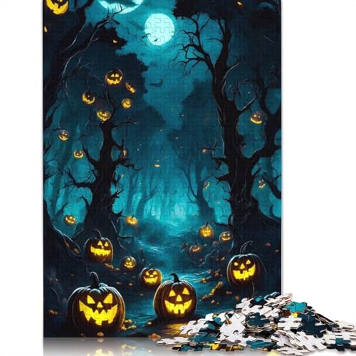 Halloween-Kürbis-Puzzle, 1000 Teile, für Erwachsene und Jugendliche, pädagogisches Spielzeug aus Holz, 1000 Teile (75 x 50 cm) von POLIUAWS