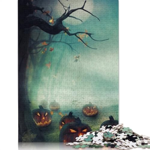 Halloween-Kürbis-Puzzle für Erwachsene, 1000 Teile Puzzle für Teenager, Lernspiel, Spielzeug, Weihnachtsgeschenke, 1000 Teile (75 x 50 cm) von POLIUAWS