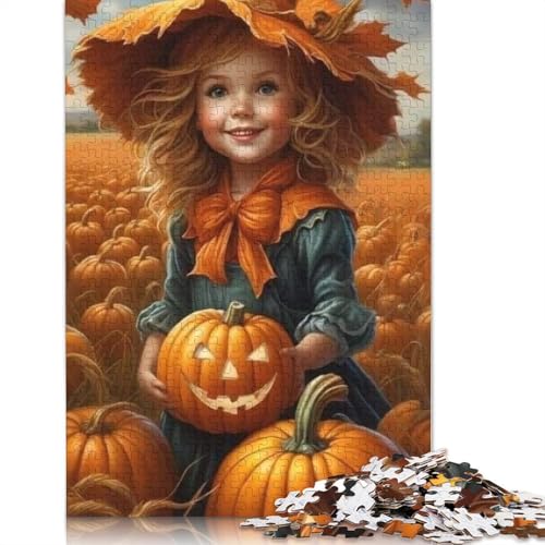 Halloween-Puzzle, 1000 Teile für Mädchen, ideal für Erwachsene und Jugendliche, aus Papier, Lernspiel, Herausforderung, Spielzeug, Geburtstagsgeschenk, 1000 Teile (38 x 26 cm) von POLIUAWS