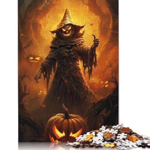 Halloween Puzzle 1000 Teile Kürbis Erwachsene Teenager Holzpuzzle für Familienspaß und Spielabende, 1000 Teile (75x50cm) von POLIUAWS