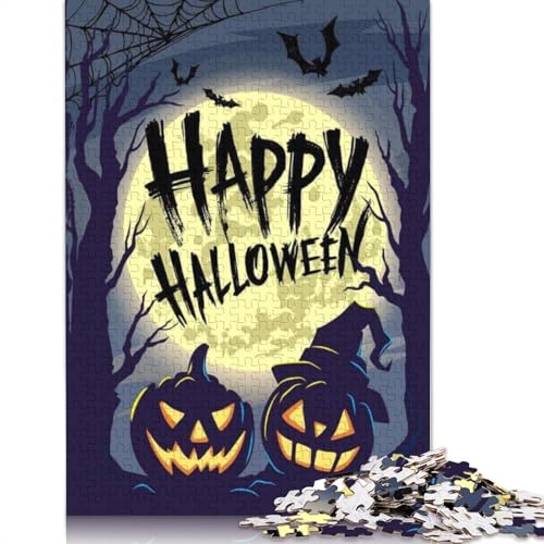 Halloween Puzzle 1000 Teile Kürbis für Erwachsene Teenager Holzpuzzle Nachhaltige Puzzle für Erwachsene | 1000 Teile Spiele (75x50cm) von POLIUAWS