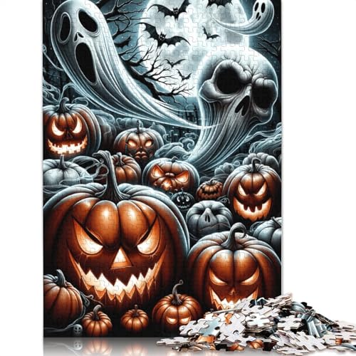 Halloween Puzzle 1000 Teile Kürbisse für Erwachsene und Teenager, Papierpuzzle für Familienspaß und Spieleabende, 1000 Teile (38x26cm) von POLIUAWS