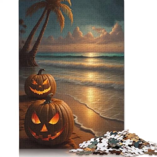 Halloween Puzzle 1000 Teile für Teenager, Holzpuzzle Geschenke für Erwachsene, Lernspiele für Zuhause, DIY Spielzeug, 1000 Teile (75x50cm) von POLIUAWS