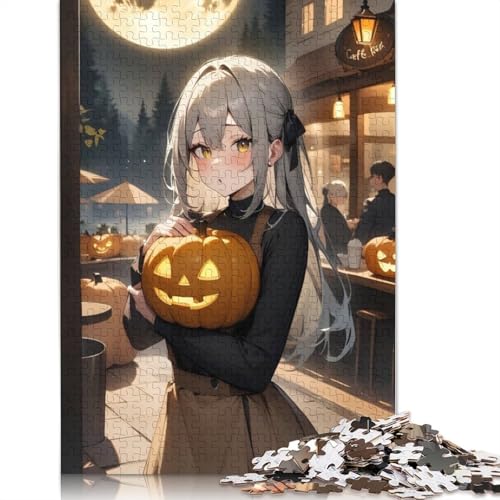 Halloween Teenager Cartoon-Mädchen, 1000 Teile, Weihnachtsgeschenke, Puzzles für Erwachsene, 1000 Teile (75x50cm) von POLIUAWS