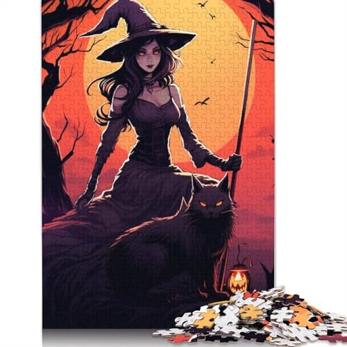 Halloween Zauberer 1000 Teile Puzzle Erwachsene Teenager Halloween Geschenk für Teenager Männer Frauen 1000 Teile (38x26cm) von POLIUAWS