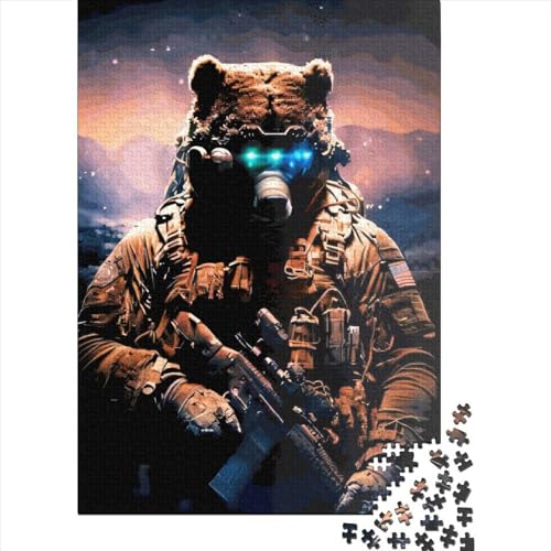 Holzpuzzle, 1000 Teile, Bärensoldat für Erwachsene, pädagogisches Spiel, Herausforderungsspielzeug, 1000 Teile (38 x 26 cm) von POLIUAWS