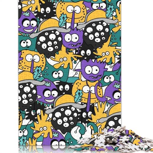 Holzpuzzle, 1000 Teile, bunte Monster, für Erwachsene, Lernspiel, Weihnachtsgeschenk, 1000 Teile (75 x 50 cm) von POLIUAWS
