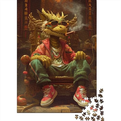 Holzpuzzle, 1000 Teile, chinesischer Drache, für Erwachsene und Jugendliche (ab 12 Jahren), 1000 Teile (75 x 50 cm) von POLIUAWS
