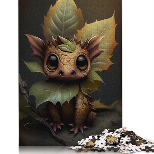 Holzpuzzle, 1000 Teile, mit entzückenden Drachen für Babys, für Erwachsene, pädagogisches Spiel, Herausforderungsspielzeug, 1000 Teile (75 x 50 cm) von POLIUAWS