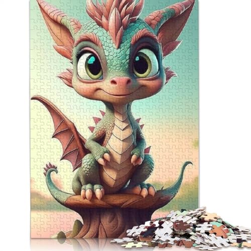 Holzpuzzle, 1000 Teile, niedliche Drachen für Erwachsene, Weihnachtsgeschenke, Lernspiel, Herausforderung, Spielzeug, 1000 Teile (75 x 50 cm) von POLIUAWS