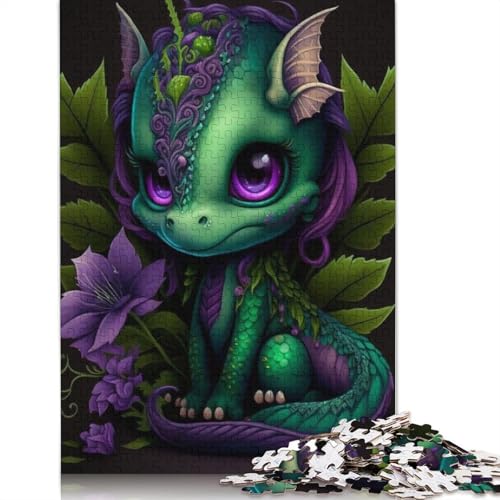 Holzpuzzle, 1000 Teile, niedliche Drachen für Erwachsene, Weihnachtsgeschenke, Lernspiel, Herausforderung, Spielzeug, 1000 Teile (75 x 50 cm) von POLIUAWS